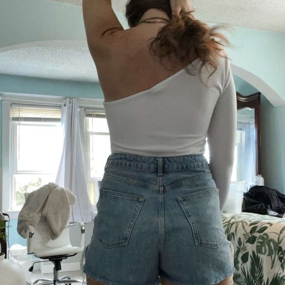 White Bodysuit One Shoulder - Picture 6 of 8